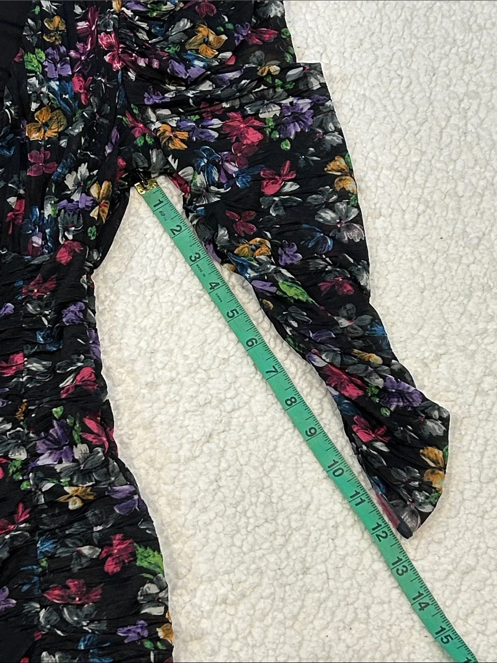 French Connection Zelka Alanna Jersey Mini Dress Black Multi sz 0 Bodycon Floral